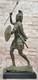 Heroic Romain Soldat Bronze Sculpture Statue Ancien Guerrier Avec Bouclier Ouvre