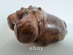 Hippopotame ancienne sculpture pierre hippopotames x 5 statues