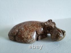 Hippopotame ancienne sculpture pierre hippopotames x 5 statues