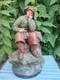 Importante Sculpture Ancienne Pecheur Terre Cuite Isle Adam Signée Hann
