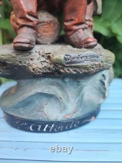 IMPORTANTE Sculpture Ancienne PECHEUR TERRE CUITE ISLE ADAM Signée Hann