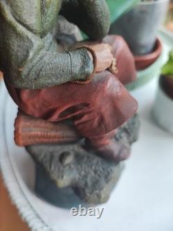 IMPORTANTE Sculpture Ancienne PECHEUR TERRE CUITE ISLE ADAM Signée Hann