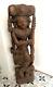 Inde, Xxeme Ancienne Sculpture En Bois Gardien De Tigre Au Repos H 76cm