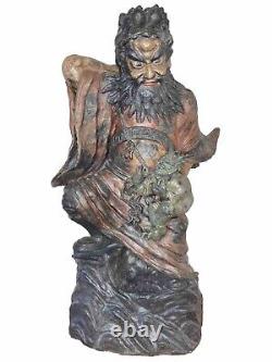 Imposante Sculpture Statue Ancienne Japon SHOKI ONI