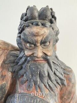 Imposante Sculpture Statue Ancienne Japon SHOKI ONI