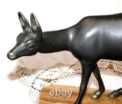 Irénée Rochard Ancienne Sculpture Animaliere Signée Biche Regule Patine Bronze