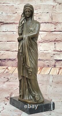 J. Patoue Statue Sculpture Bronze Signée Femme Ancienne Art Déco
