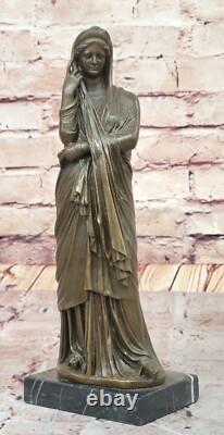J. Patoue Statue Sculpture Bronze Signée Femme Ancienne Art Déco