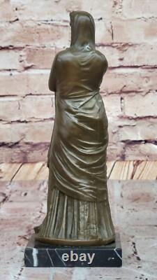 J. Patoue Statue Sculpture Bronze Signée Femme Ancienne Art Déco