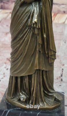 J. Patoue Statue Sculpture Bronze Signée Femme Ancienne Art Déco