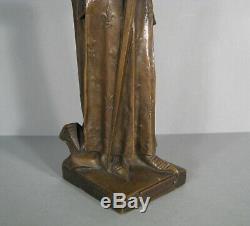 Jeanne D'arc Guerrière Ancienne Statue Bronze Signé Andre Besqueut Salon 1912