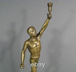 Jeux Olympiques Antiques Le Lanceur De Javelot Sculpture Ancienne Bronze