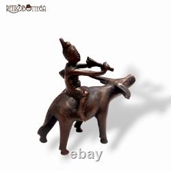 Joueur de flûte sur buffle en bronze dynastie Qing Chine statue rareté ancienne