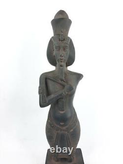 KING STONE EGYPTE STATUE Sculpté Akhenaton Ancien Pharaon Égyptien Antique