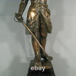 Karl XII Roi De Suède Sculpture Bronze Ancien Signé Ohlson Fondeur Bergman