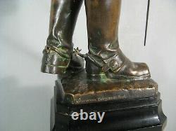 Karl XII Roi De Suède Sculpture Bronze Ancien Signé Ohlson Fondeur Bergman
