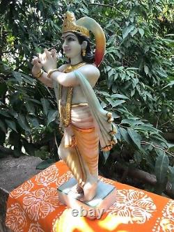 Krishna Statue indienne Sculpture ancienne Marbre Vishnou Hindou Temple Inde A