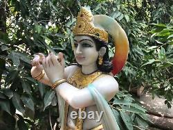 Krishna Statue indienne Sculpture ancienne Marbre Vishnou Hindou Temple Inde A