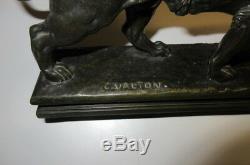 LION Bronze Ancien signé Charles VALTON