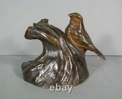 L'oiseau Et Le Scarabée Sculpture Bronze Ancien Signé Carvin Et Susse Frères