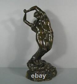 La Valse Couple Danseurs Nus Sculpture Érotique Bronze Ancien Paris