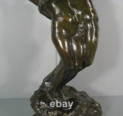 La Valse Couple Danseurs Nus Sculpture Érotique Bronze Ancien Paris