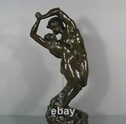 La Valse Couple Danseurs Nus Sculpture Érotique Bronze Ancien Paris