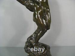 La Valse Couple Danseurs Nus Sculpture Érotique Bronze Ancien Paris