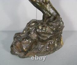 La Valse Couple Danseurs Nus Sculpture Érotique Bronze Ancien Paris