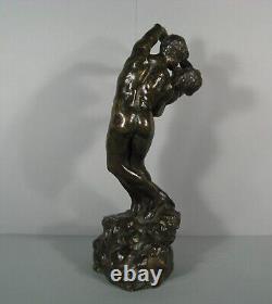 La Valse Couple Danseurs Nus Sculpture Érotique Bronze Ancien Paris