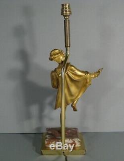 Lampe Gentilhomme Renaissance Mignon Du Roi Sculpture Ancienne Bronze Doré