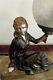 Lampe Verrier Statue Sculpture Femme élégante Art Déco 1930 Ancienne Le Marbre
