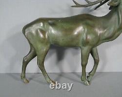 Le Brame Du Cerf Ancienne Sculpture Bronze Animalier Style Charles Valton