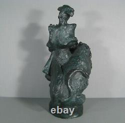 Le Matador Corrida Torero Taureau Sculpture Ancienne Bronze Signé René Baumer