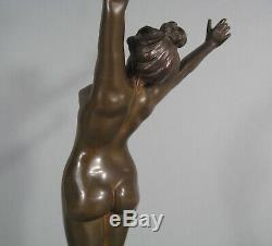 Le Réveil Jeune Femme Nue Sculpture Statue Ancienne Bronze Signé David