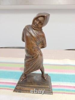Le fou de Rome d'après Barye statue ancienne en bronze fin XIXé