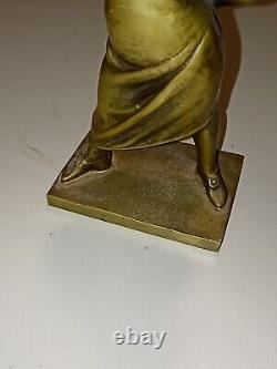 Le fou de Rome par Barye statue ancienne en bronze patine mordorée
