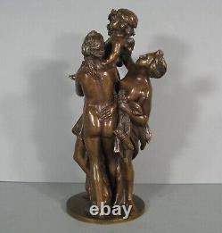 Les Trois Grces Femme Déesse De Beauté Sculpture Bronze Ancien Signé Clodion
