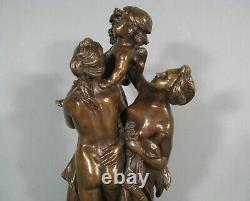 Les Trois Grces Femme Déesse De Beauté Sculpture Bronze Ancien Signé Clodion