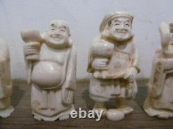 Lot 7 anciens Netsuke Okimono statue sculpture Chine Japon