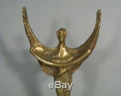 Mascotte Ange Ailé Trophée Victoire Icare Sculpture Ancienne Bronze Signé