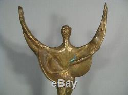 Mascotte Ange Ailé Trophée Victoire Icare Sculpture Ancienne Bronze Signé