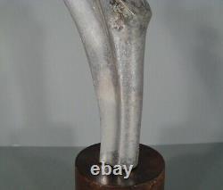 Maternité Ancienne Sculpture Vintage En Métal Nickelé/ Statue Maternité Stylisée