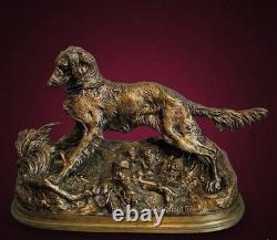 Mène, Sylphe, épagneul, ancien bronze animalier, Chasse