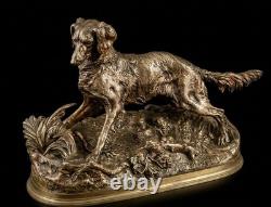 Mène, Sylphe, épagneul, ancien bronze animalier, Chasse