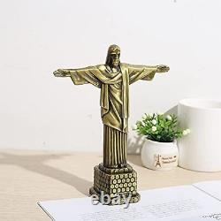 Métal Statue De Jésus Christ Le Rédempteur pour Décor Maison 17.8cm Ancien Style