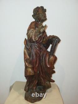 MoiseAPOTRE/ANCIENNE STATUE RELIGIEUSE/BOIS SCULPTé/H. 55cm/XIXèmeXVIIIème