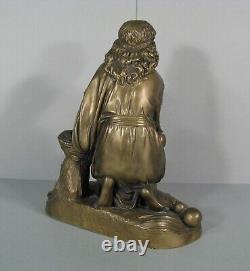 Moïse Sauvé Des Eaux Sculpture Bronze Ancien Signé Charles Cumberworth