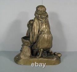 Moïse Sauvé Des Eaux Sculpture Bronze Ancien Signé Charles Cumberworth