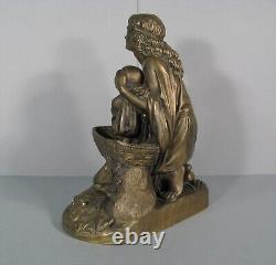 Moïse Sauvé Des Eaux Sculpture Bronze Ancien Signé Charles Cumberworth